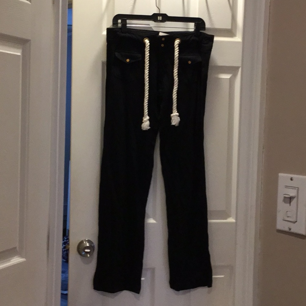 Solid Black Le Tigre Drawstring Pants